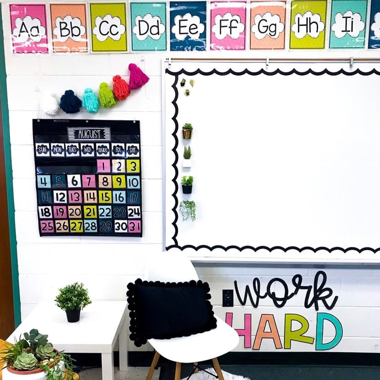Bold Bright Classroom Theme from Megan's first classroom makeover for Angie