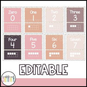 Boho Neutral 0-20 Ten Frames | Confetti & Creativity