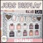 Shows the jobs display from the boho neutral classroom theme