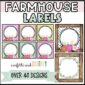 Shows example editable classroom labels from the floral classroom them
