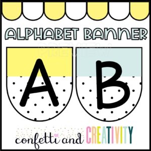 Shows example letters A and B in the Lemon Alphabet Banner