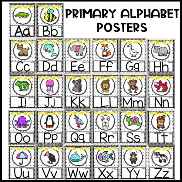 Lemon Alphabet with Pictures - Cover Photo Shows Lemon Alphabet with Pictures shows a cute koala graphic with space for customizable text, perfect for personalized classroom displays.