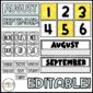 Shows Lemon Classroom Calendar showcases a cheerful, lemon-themed classroom calendar set that includes editable month headers, day-of-week labels, and number cards in coordinating yellow and white backgrounds.