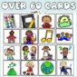 Shows a sample of different subjects a teacher can use in the visual schedule cards