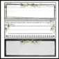 Shows Modern Farmhouse Deck Nameplates editable classroom desk name tags featuring elegant greenery designs, with options including a blank label, an alphabet strip with a number line, and a chalkboard-style frame.
