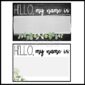 Shows Modern Farmhouse Deck Nameplates two editable "Hello, my name is" name tags with a charming rustic and botanical style—great for classroom introductions or organizing materials.