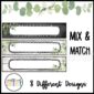 Shows the Modern Farmhouse long drawer labels set up on a 10 drawer cart and beautifully designed tags that can mix and match to create a personalized and cohesive classroom look.