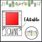 Shows a Modern Farmhouse Shape Poster styled with a red square on a white wood background and matching text.