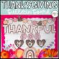 Shows the Thanksgiving bulletin board " Thankful for you". This board is perfect for a teacher to celebrate the Thanksgiving season. Features trending designs like leopard print and soft colors. Perfect to set up for a November bulletin board.