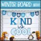 Shows a Winter Bulletin Board perfect for a teacher to use to set up their December bulletin board