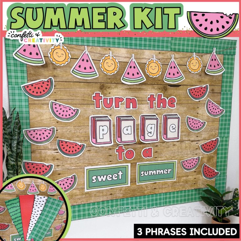 Summer Reading Bulletin Board - Turn the Page to a Sweet Summer. The theme is Watermelon
