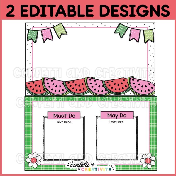 Summer-Google-Slides-Watermelon3 Displays multiple designs from the Watermelon themed Summer Google Slide Templates
