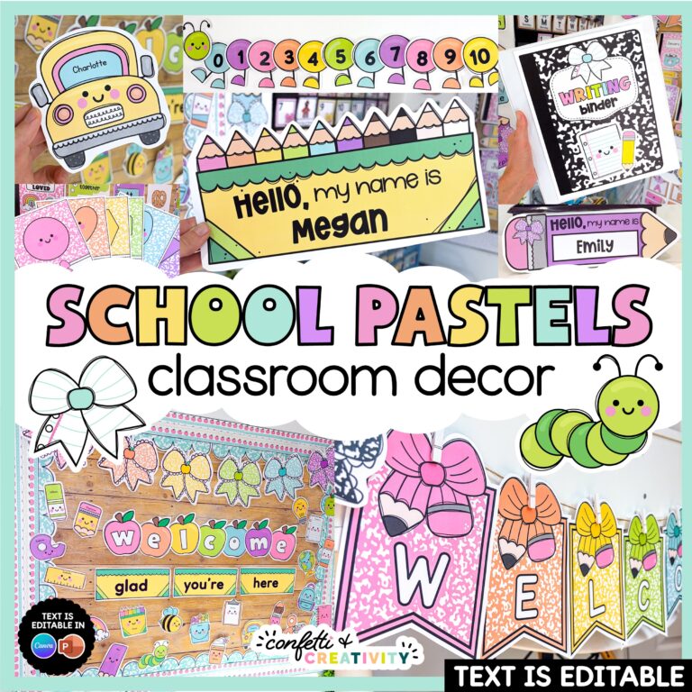 School Pastels Classroom Decor Bundle